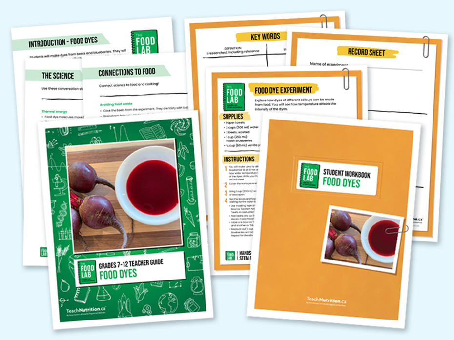Food dyes  - Food lab program - Instructions and activities 7-12 - STEM 